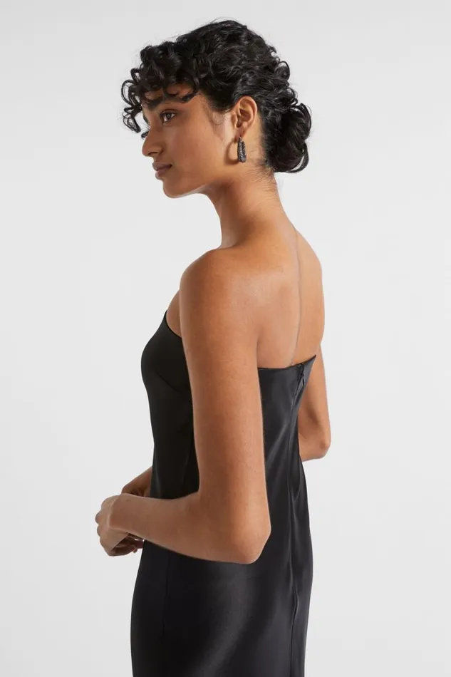 Seed Heritage Dresses Satin Strapless Maxi Dress Black 8211 Woman