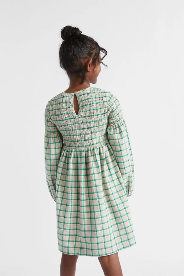 Seed Heritage Dresses Shirred Gingham Dress Pea Green 8211 Girl