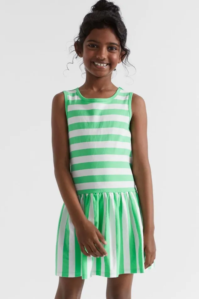 Seed Heritage Dresses Stripe Tank Dress Pine Lime 8211 Girl