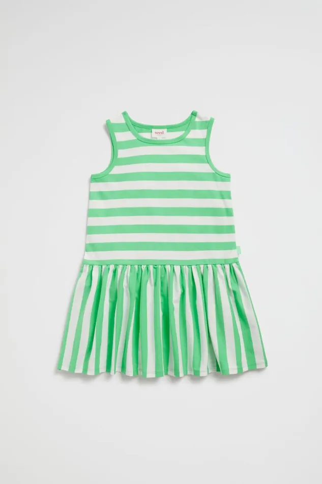 Seed Heritage Dresses Stripe Tank Dress Pine Lime 8211 Girl