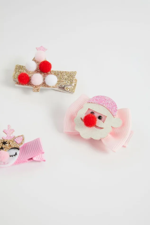 Seed Heritage Hair Accessories Christmas Glitter Duck Clip Trio Multi 8211 Girl