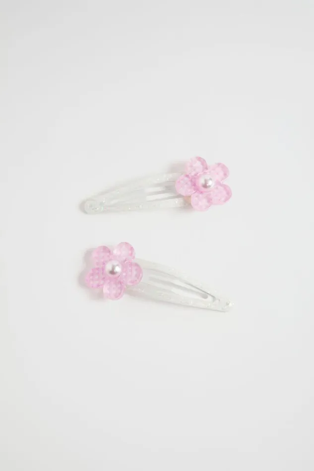 Seed Heritage Hair Accessories Gingham Pearl Flower Snaps Multi 8211 Girl