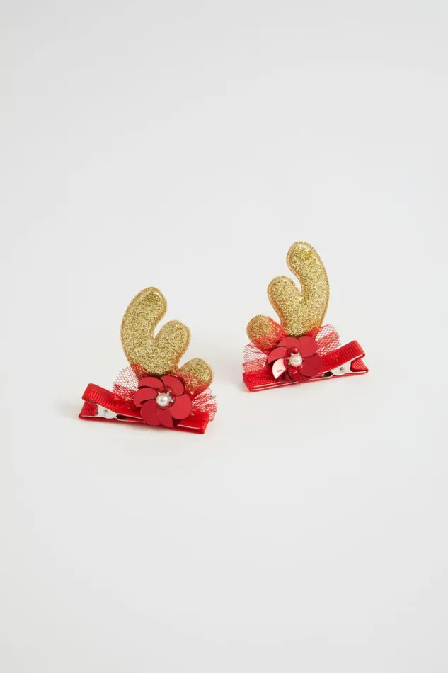 Seed Heritage Hair Accessories Glitter Antler Duck Clip Pack Multi 8211 Girl