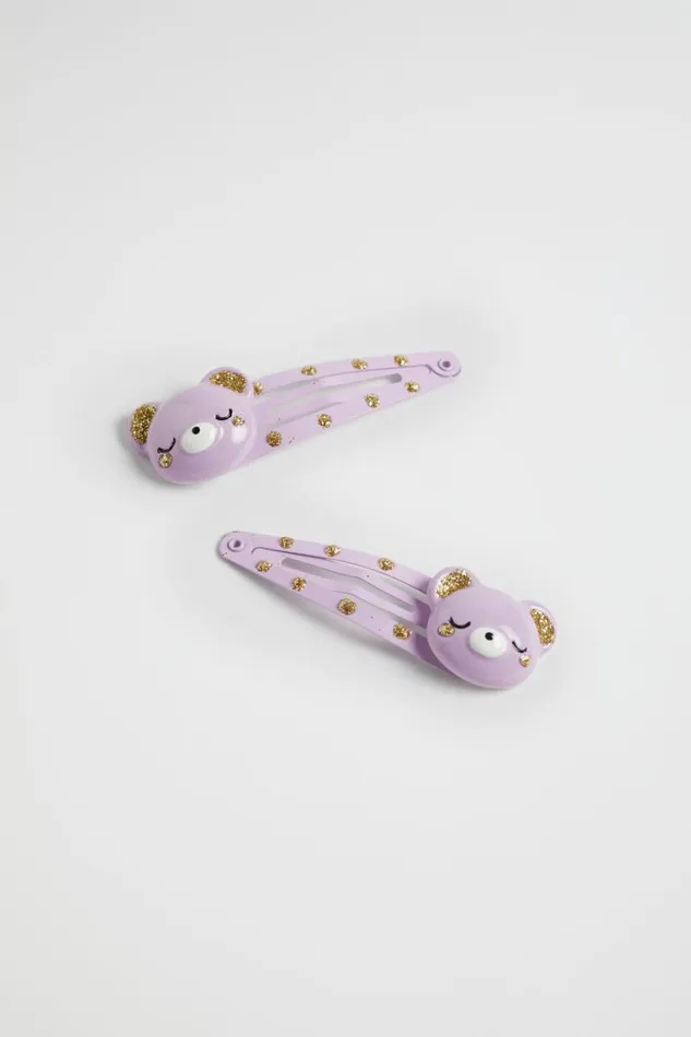 Seed Heritage Hair Accessories Glitter Bear Snaps Orchid 8211 Girl