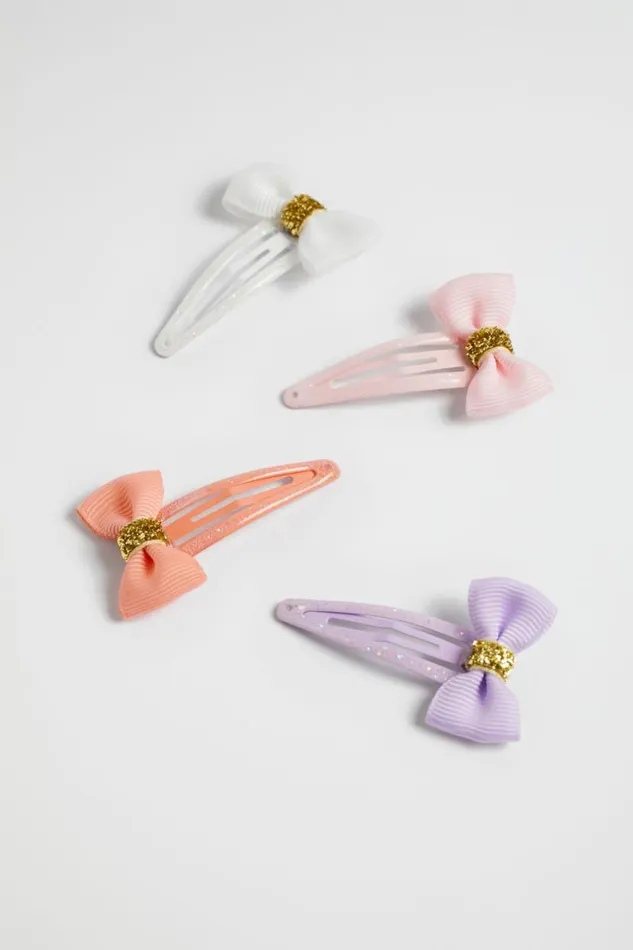 Seed Heritage Hair Accessories Glitter Bow Snap Pack Multi 8211 Girl
