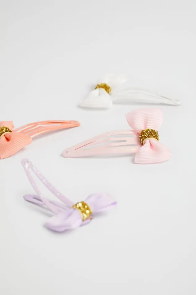 Seed Heritage Hair Accessories Glitter Bow Snap Pack Multi 8211 Girl