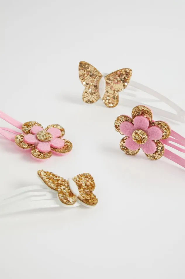 Seed Heritage Hair Accessories Glitter Felt Butterfly Snap Pack Multi 8211 Girl