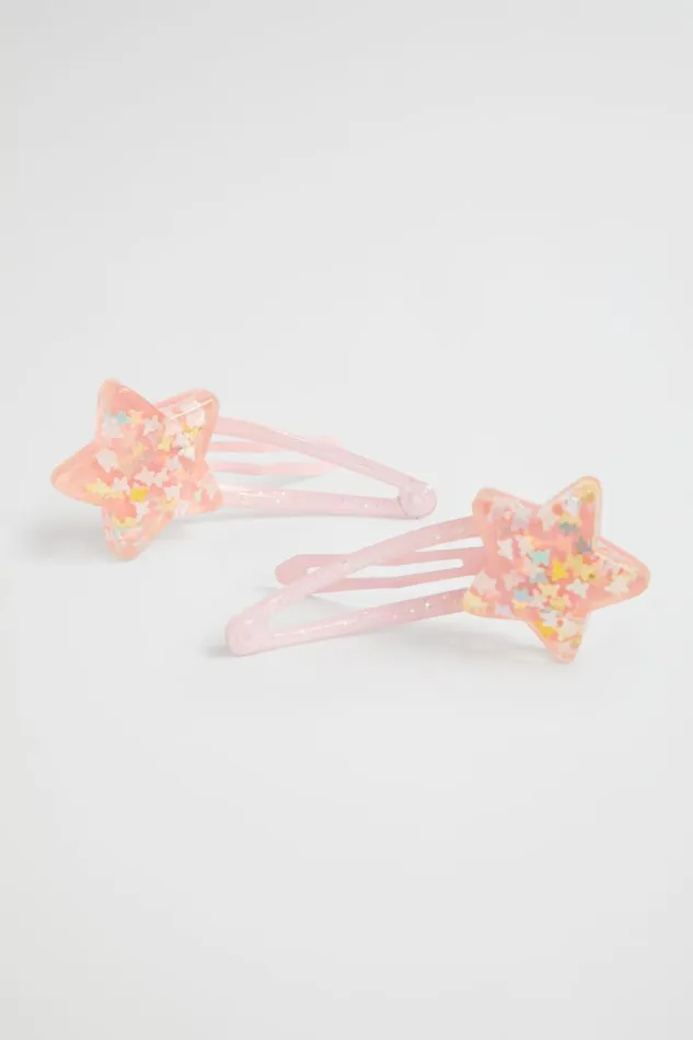 Seed Heritage Hair Accessories Glitter Resin Star Snap Dusty Rose 8211 Girl