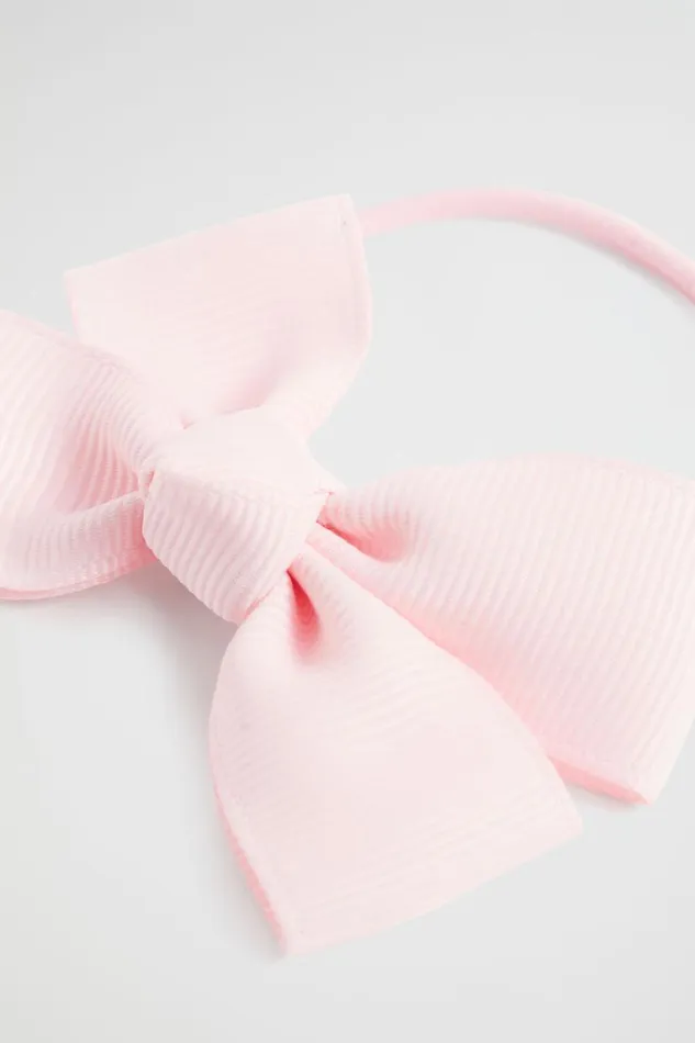 Seed Heritage Hair Accessories Grosgrain Bow Hair Elastic Pale Pink 8211 Girl