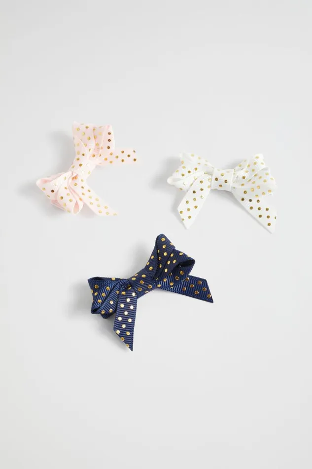 Seed Heritage Hair Accessories Polka Bow Duck Clip Trio Multi 8211 Girl