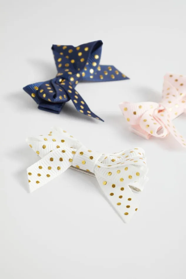 Seed Heritage Hair Accessories Polka Bow Duck Clip Trio Multi 8211 Girl