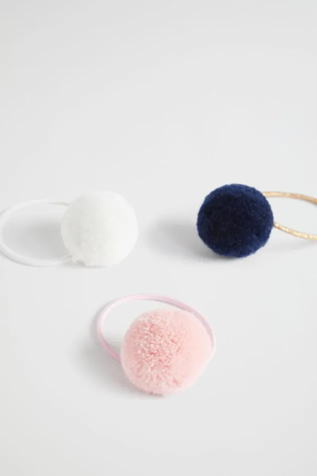 Seed Heritage Hair Accessories Pom Pom Hair Elastics Multi 8211 Girl
