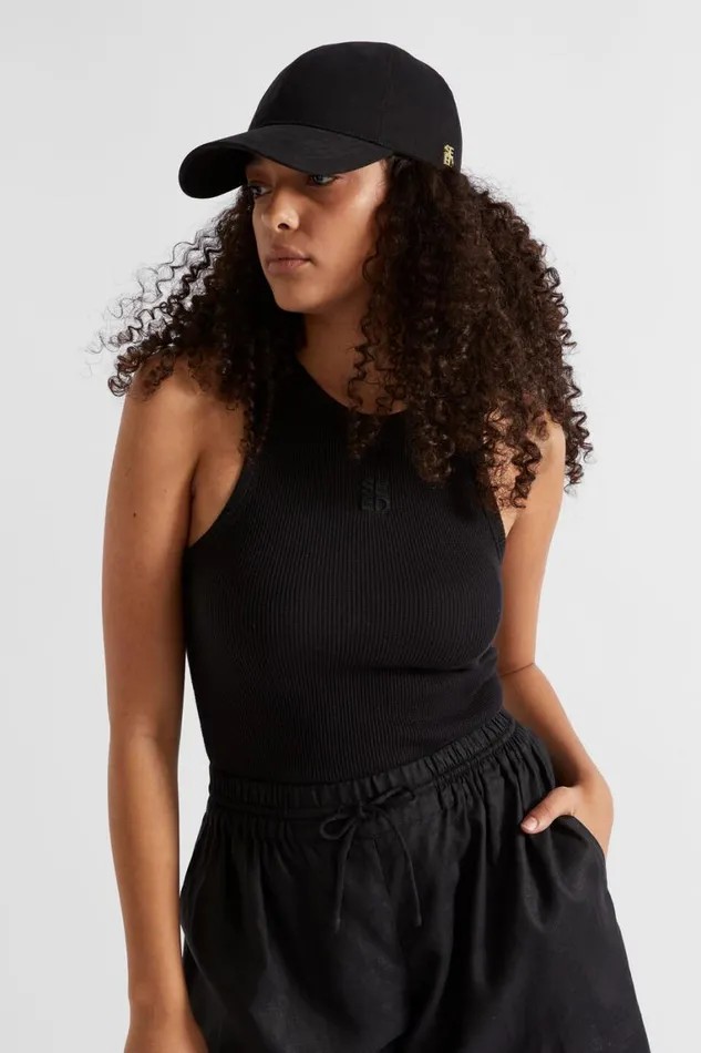 Seed Heritage Hats and Gloves Logo Detail Cap Black 8211 Woman