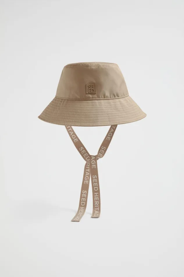 Seed Heritage Hats and Gloves Monochrome Logo Bucket Hat Cookie 8211 Woman Seed Heritage Hats and Gloves Monochrome Logo Bucket Hat Cookie 8211 Woman