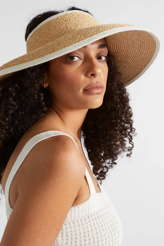 Seed Heritage Hats and Gloves Raffia Visor Natural 8211 Woman