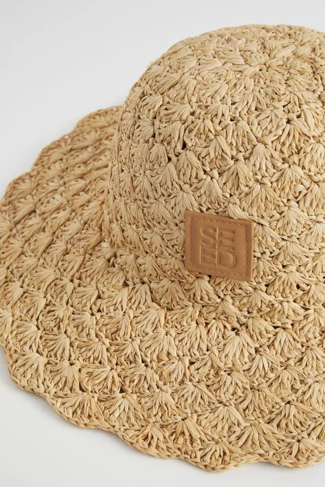 Seed Heritage Hats and Gloves Scallop Textured Bucket Hat Natural 8211 Woman