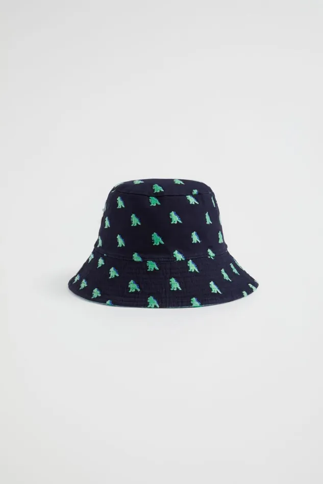 Seed Heritage Hats Beanies and Caps Reversible Dino Emb Bucket Hat Multi 8211 Boy