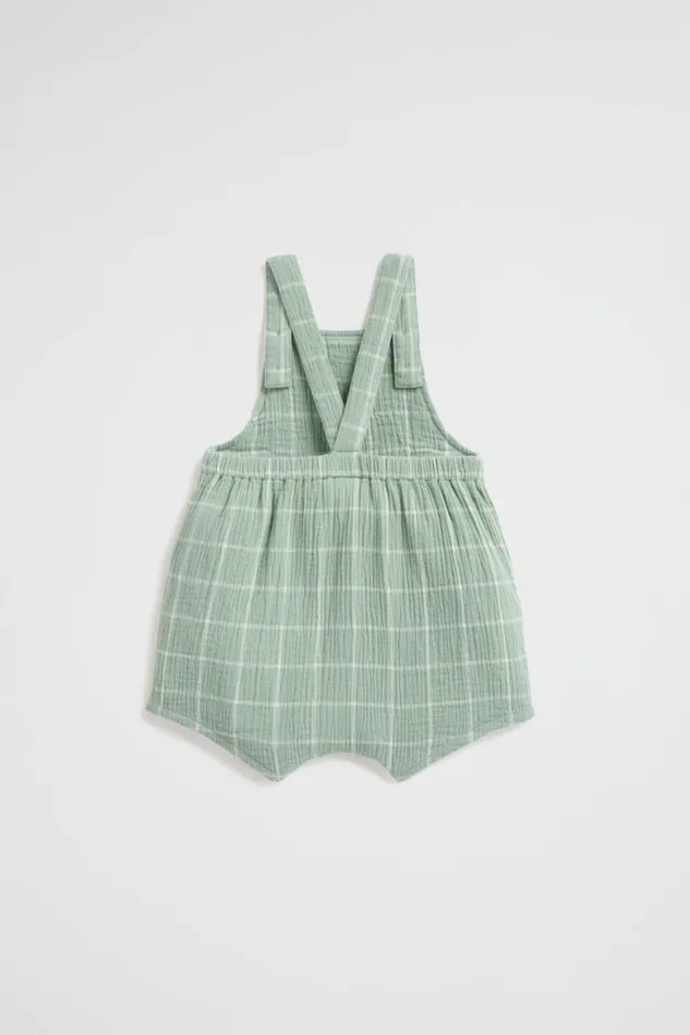 Seed Heritage Jumpsuits and Overalls Grid Check Romper Gum Leaf 8211 Newborn