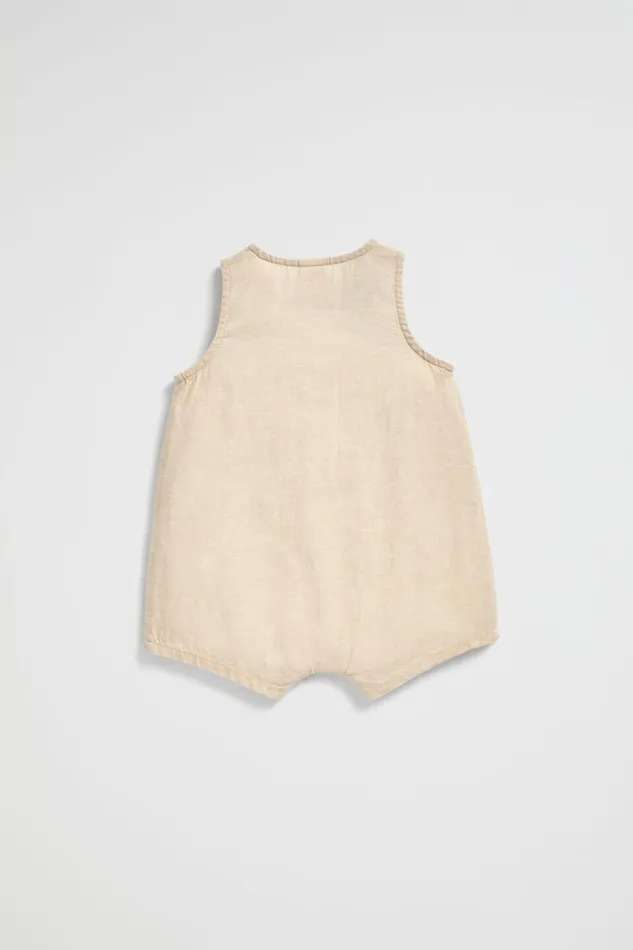 Seed Heritage Jumpsuits and Overalls Linen Romper Oat 8211 Newborn