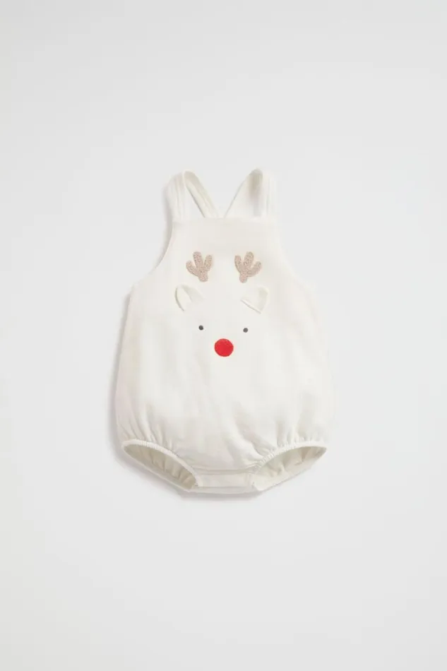 Seed Heritage Jumpsuits and Overalls Reindeer Romper Canvas 8211 Newborn