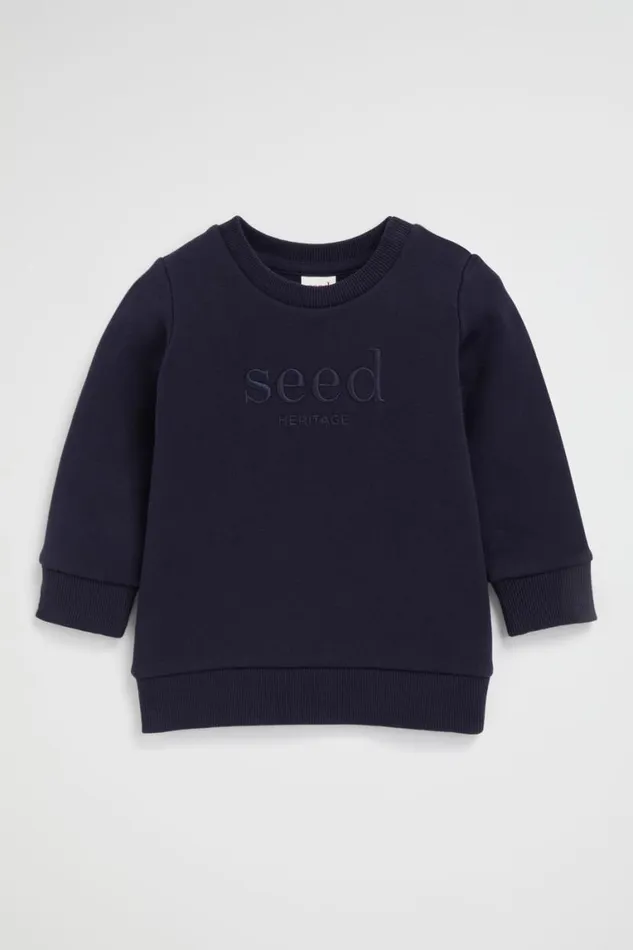 Seed Heritage Knitwear and Sweaters Core Logo Sweat Midnight Blue 8211 Baby Seed Heritage Knitwear and Sweaters Core Logo Sweat Midnight Blue 8211 Baby