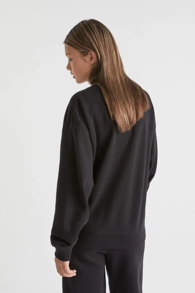 Seed Heritage Knitwear and Sweaters Core Relaxed Sweat Black 8211 Teen Girl