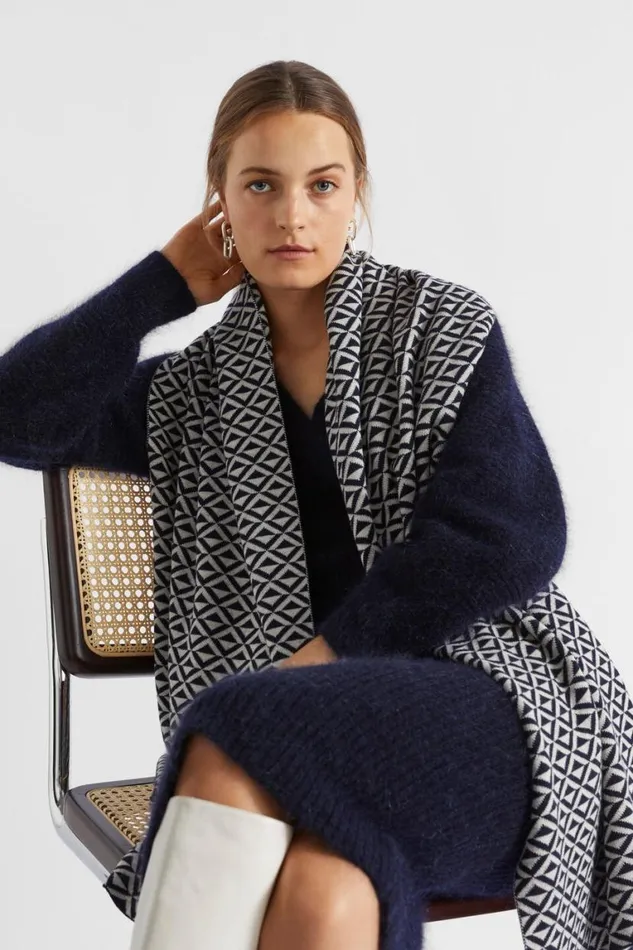 Seed Heritage Knitwear and Sweaters Geo Knit Scarf Midnight Sky 8211 Woman Seed Heritage Knitwear and Sweaters Geo Knit Scarf Midnight Sky 8211 Woman