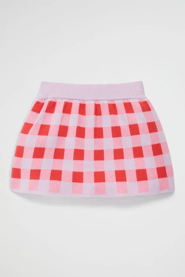 Seed Heritage Knitwear and Sweaters Gingham Skirt Orchid 8211 Girl