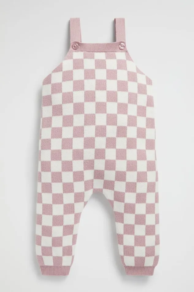 Seed Heritage Knitwear and Sweaters Grid Check Overall Berry 8211 Newborn
