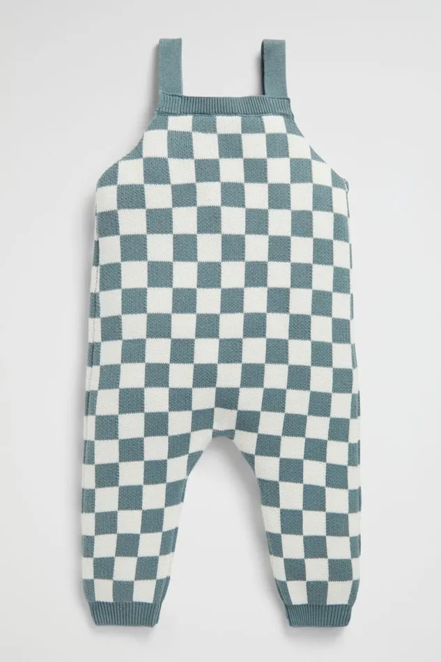 Seed Heritage Knitwear and Sweaters Grid Check Overall Forest 8211 Newborn