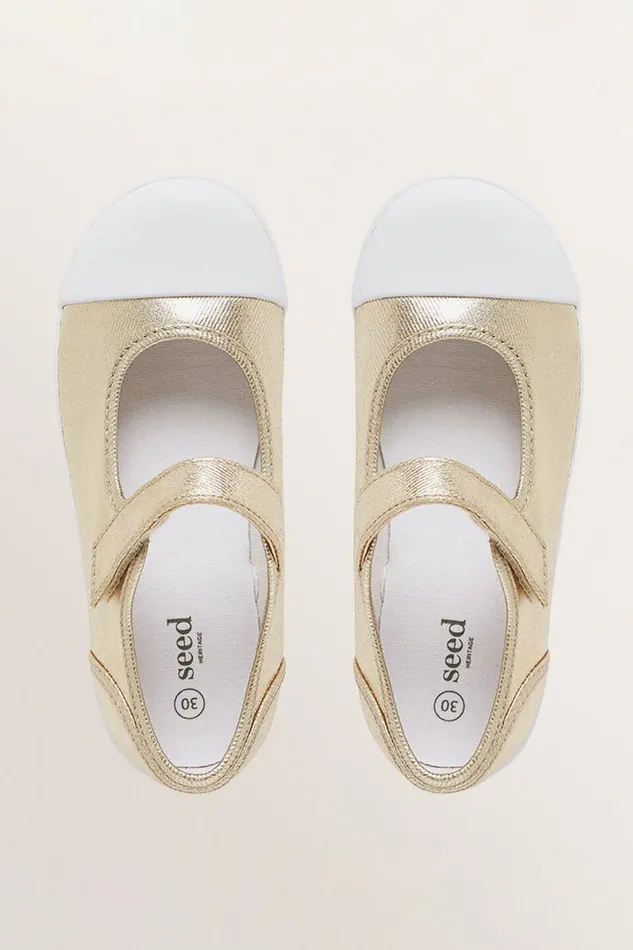 Seed Heritage Mary Janes Mary Jane Canvas Shoes Gold 8211 Girl