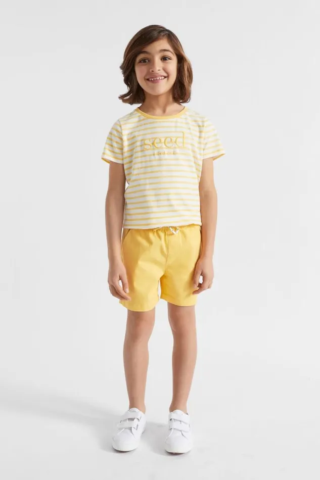 Seed Heritage Occasion Core Logo Short Sunshine Yellow 8211 Boy