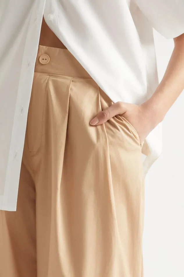 Seed Heritage Pants Cotton Pleat Front Pant Light Chestnut 8211 Woman