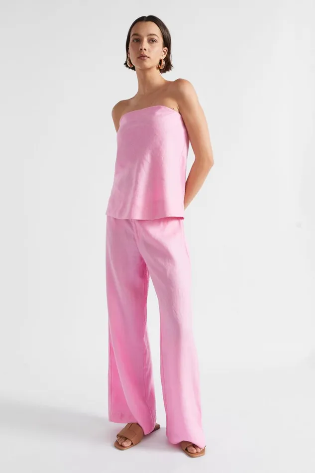 Seed Heritage Pants Linen Pocket Front Pant Pink Gin 8211 Woman