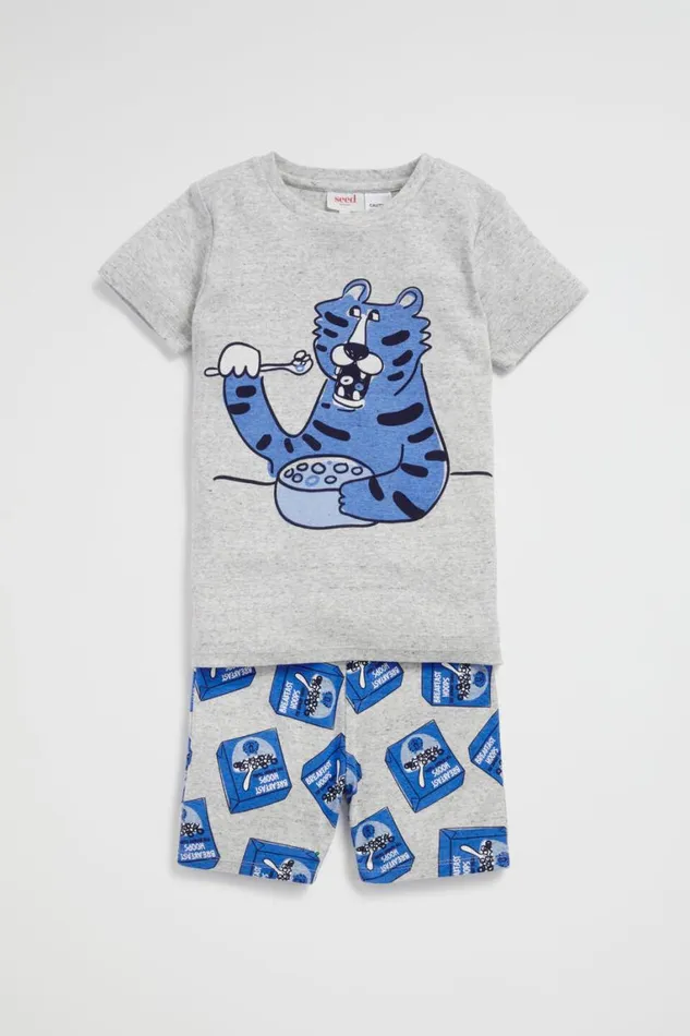 Seed Heritage Pyjamas and Sleepwear Tiger Pyjama Cloudy Marle 8211 Boy