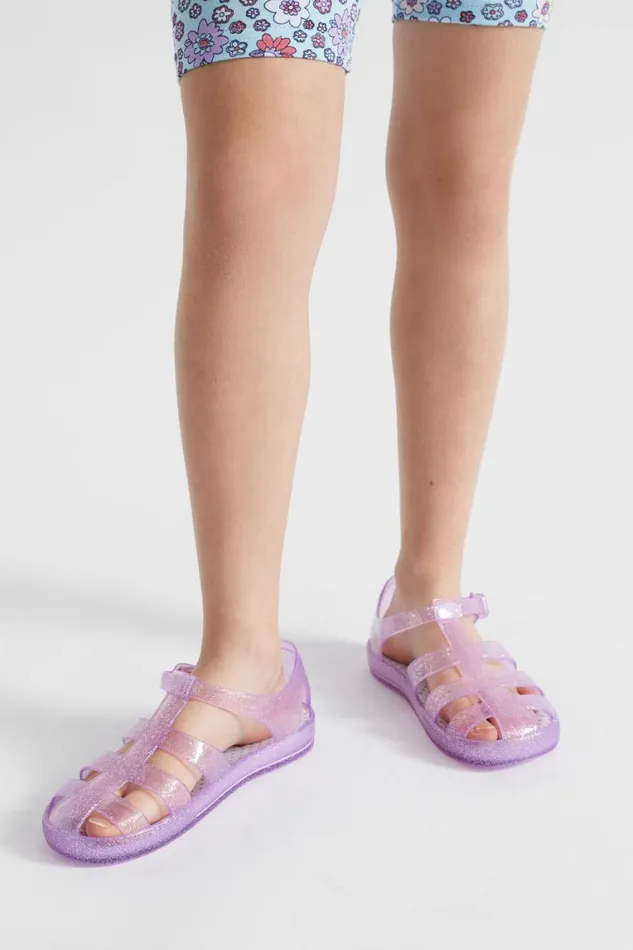 Seed Heritage Sandals and Slides Glitter Cage Jelly Sandal Lavender 8211 Girl