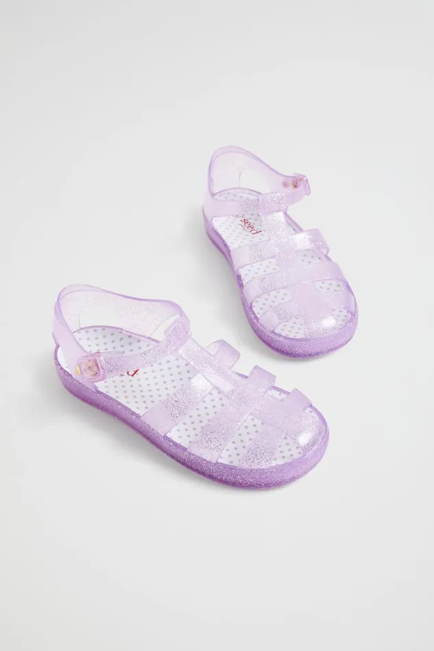 Seed Heritage Sandals and Slides Glitter Cage Jelly Sandal Lavender 8211 Girl