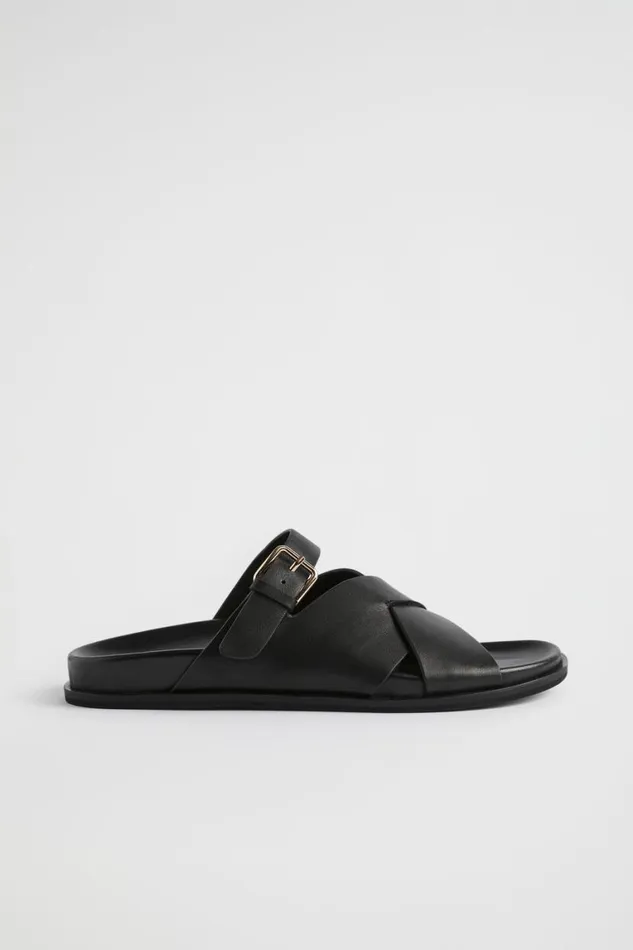 Seed Heritage Sandals and Thongs Heidi Buckle Slide Black 8211 Woman