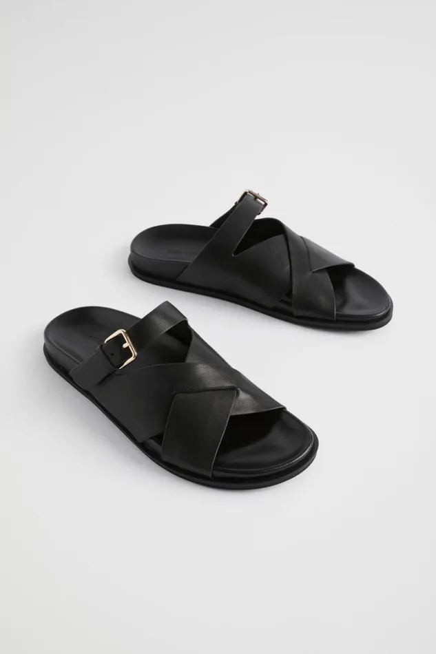 Seed Heritage Sandals and Thongs Heidi Buckle Slide Black 8211 Woman