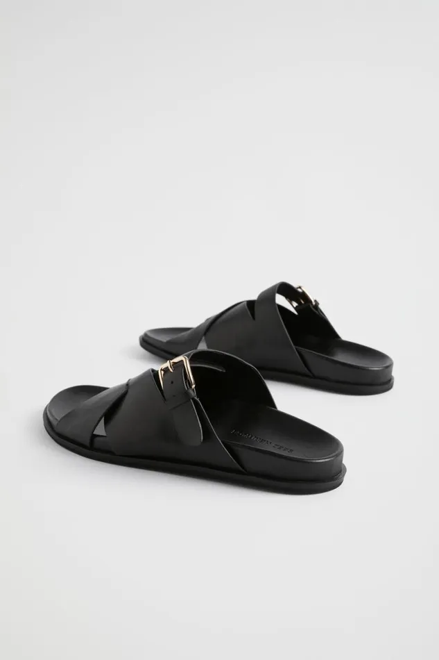 Seed Heritage Sandals and Thongs Heidi Buckle Slide Black 8211 Woman