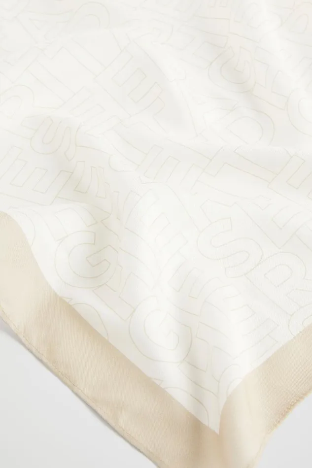 Seed Heritage Scarves and Kaftans Logo Print Square Scarf Stone 8211 Woman
