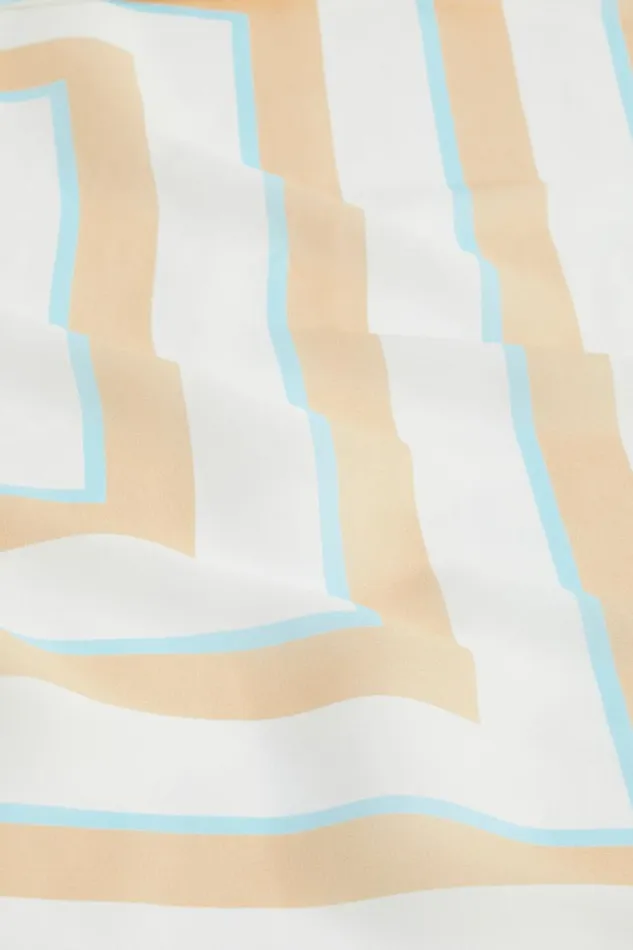 Seed Heritage Scarves and Kaftans Silk Print Square Scarf Soft Wheat 8211 Woman