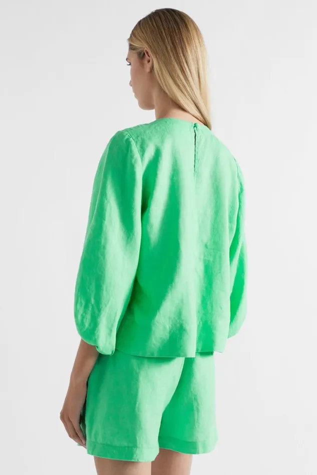 Seed Heritage Sets Core Linen Balloon Sleeve Top Key Lime 8211 Woman