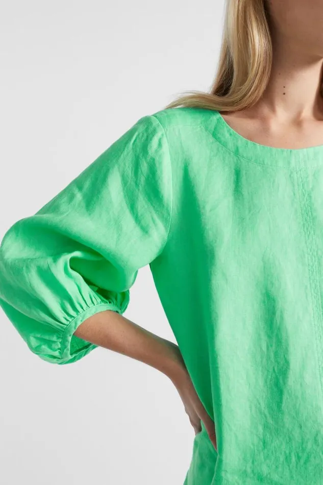 Seed Heritage Sets Core Linen Balloon Sleeve Top Key Lime 8211 Woman