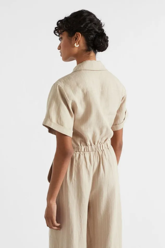 Seed Heritage Shirts Linen Pinstripe Twist Shirt Cool Sand Pinstripe 8211 Woman
