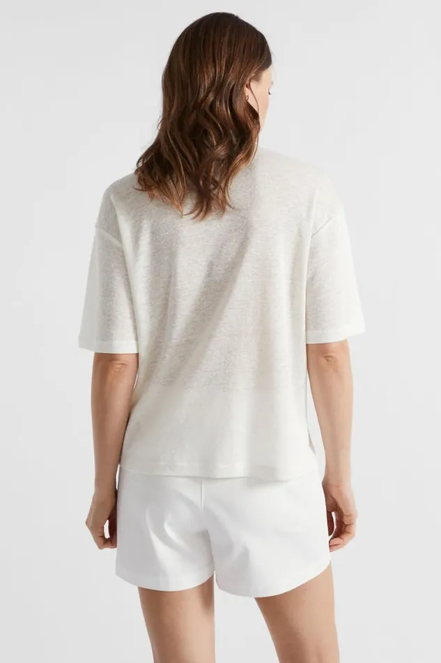 Seed Heritage Shirts Linen Polo Shirt Cloud Cream 8211 Woman