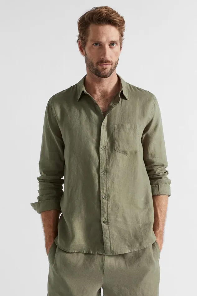 Seed Heritage Shirts Linen Shirt Bay Leaf 8211 Man