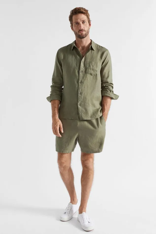 Seed Heritage Shirts Linen Shirt Bay Leaf 8211 Man