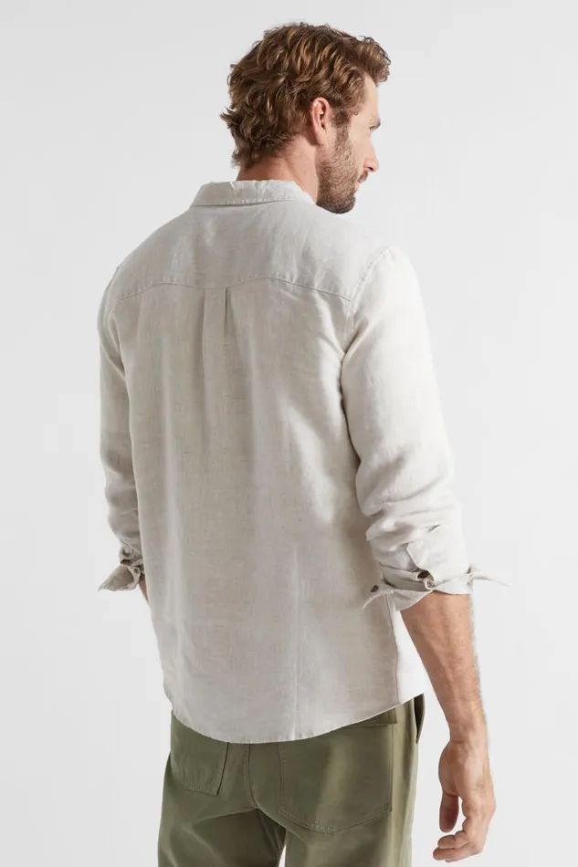 Seed Heritage Shirts Linen Shirt Ecru Crossdye 8211 Man