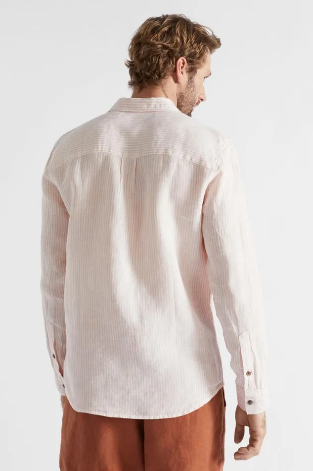 Seed Heritage Shirts Linen Shirt Shell Pink Stripe 8211 Man